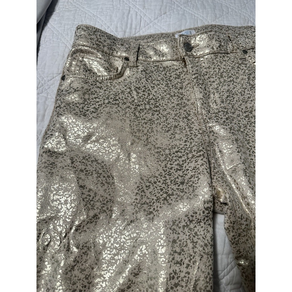 TIME AND TRU MID RISE‎ SLIM FIT PANTS - GOLD - SIZE 12. Polyester - Picture 2 of 6